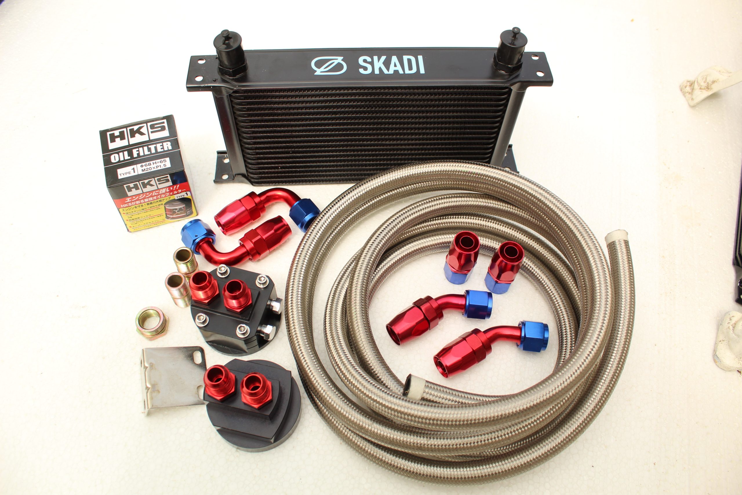 10 Row Oil Filter Relocation Kit + HKS Filter for Subaru Impreza WRX/STi All EJ20/25 Engines