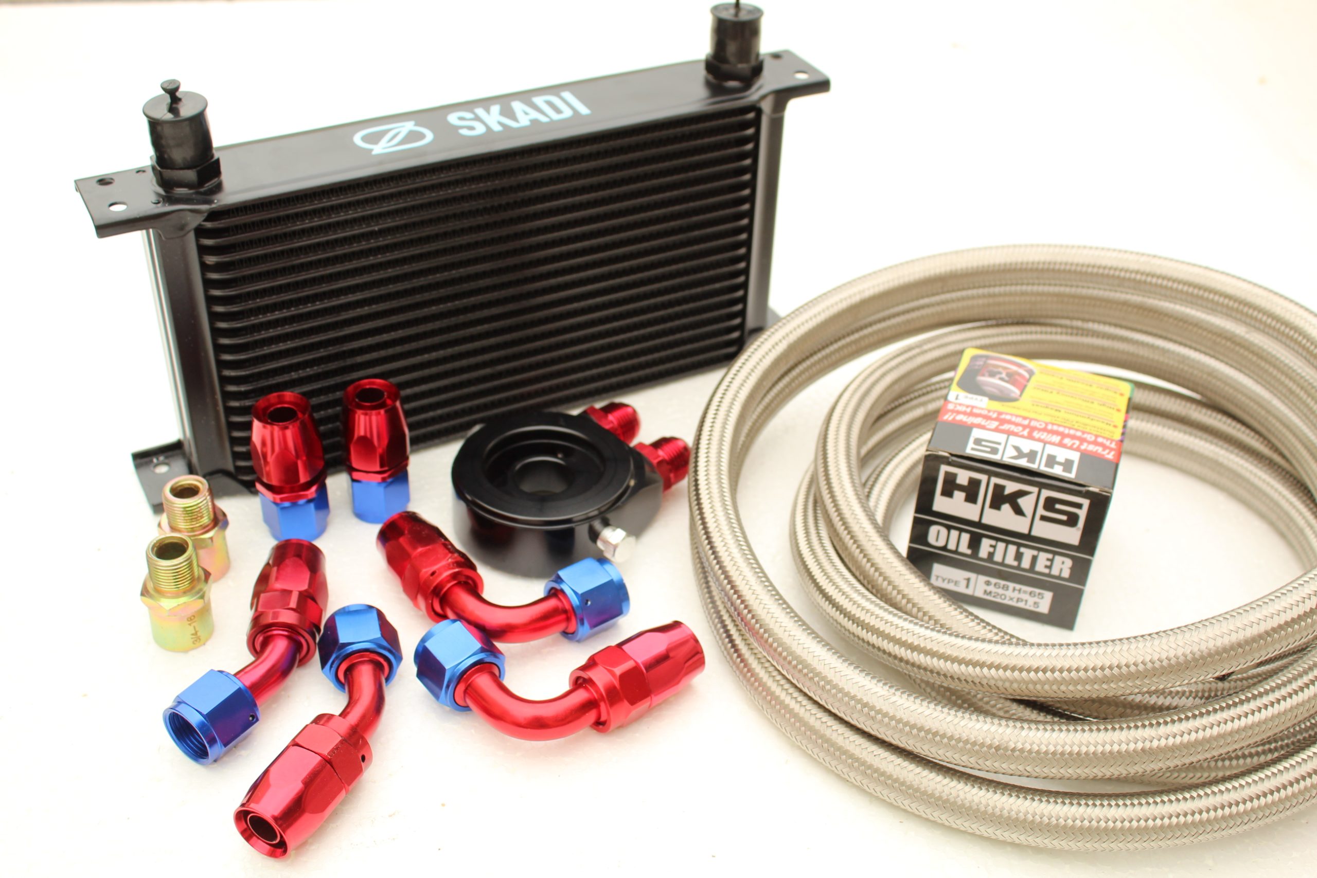 16 Row Oil Cooler Kit + HKS Filter for Subaru Impreza WRX/STi All EJ20/25 Engines