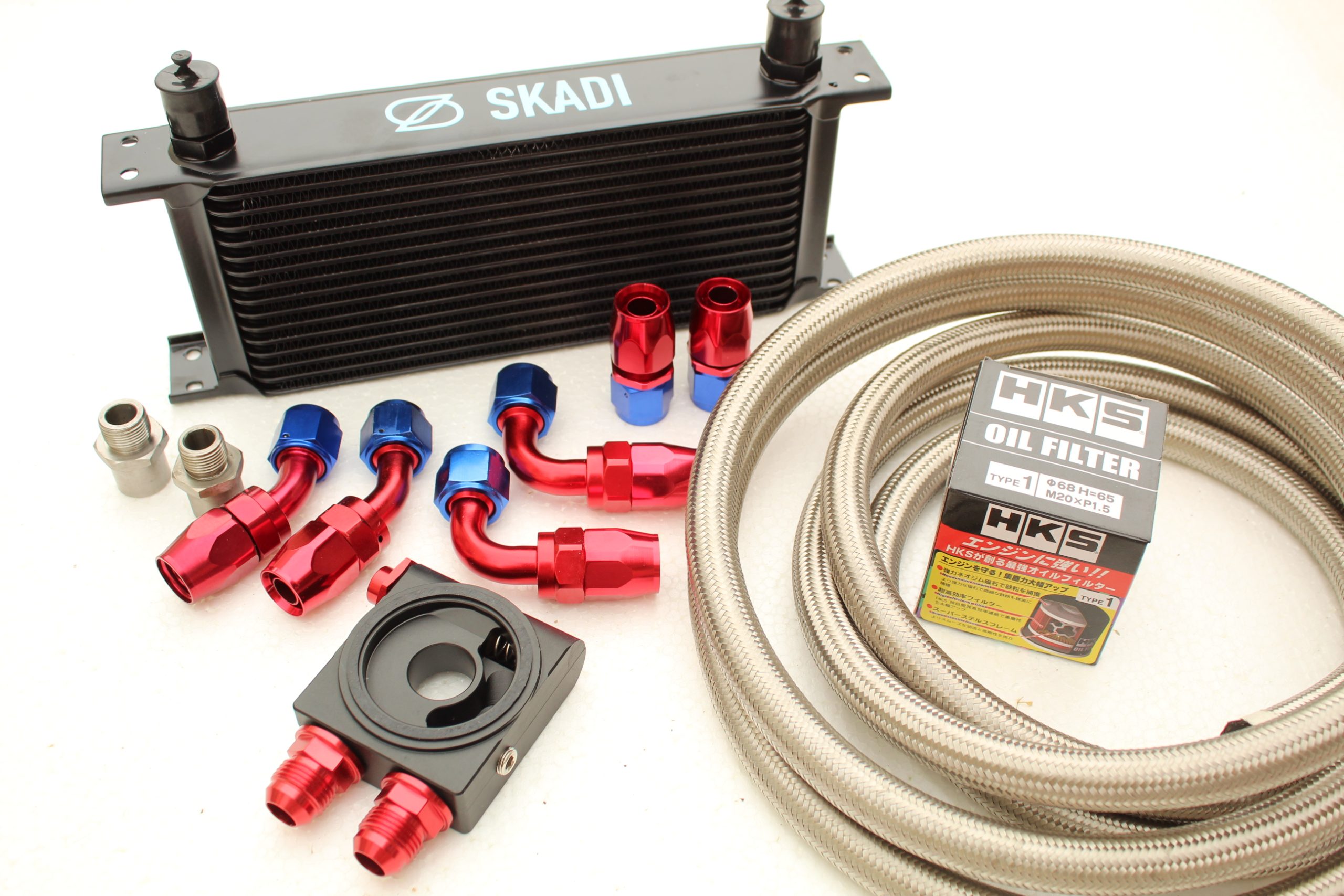 19 Row Thermostatic Oil Cooler Kit + HKS Filter for Subaru Impreza WRX/STi All EJ20/25 Engines