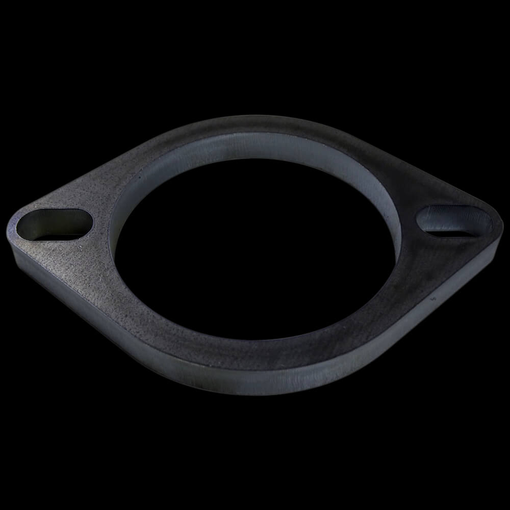 3" (76.2mm) Bore Mild Steel Exhaust Flange with 2 x Elongated Holes, 10mm Thick
